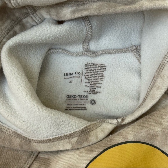 Toddler Boy/Girl Smiley Face Graphic Yellow & Tan Tye Die Hoodie 3T - Picture 3 of 7